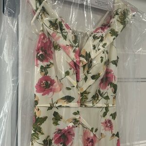 Rene Ruiz Floral Derby Dress - butter yellow and Pink